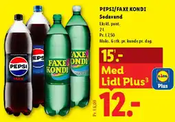 Lidl Pepsi / Faxe Kondi sodavand (2 L) tilbud
