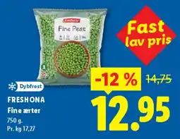 Lidl FRESHONA Fine ærter tilbud