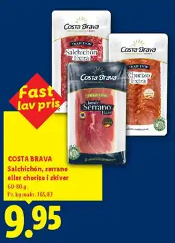 Lidl Salchichón, serrano eller chorizo i skiver tilbud