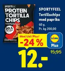Lidl SPORTYFEEL Protein Tortilla Chips tilbud