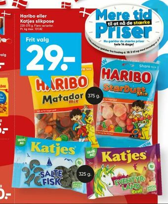 Bilka Haribo eller Katjes slikpose tilbud