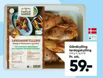 Bilka Gårdkylling lørdagskylling tilbud