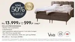 SENG VIVA LUX OPBEVARINGSSENG tilbud
