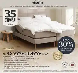 SENG TEMPUR RELAXATION BOXELEVATIONSSENG tilbud