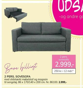 Daells Bolighus 2 pers. sovesofa tilbud