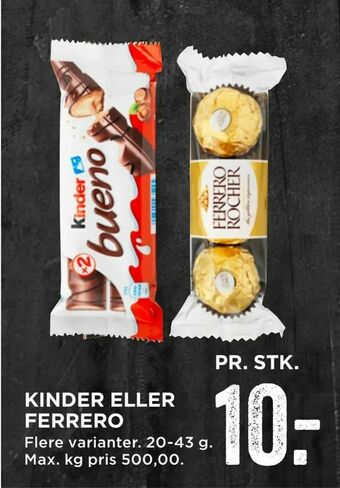 MENY Kinder eller ferrero tilbud