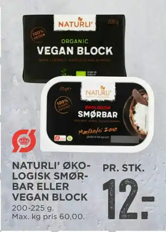 MENY Naturli' øko- logisk smør- bar eller vegan block tilbud