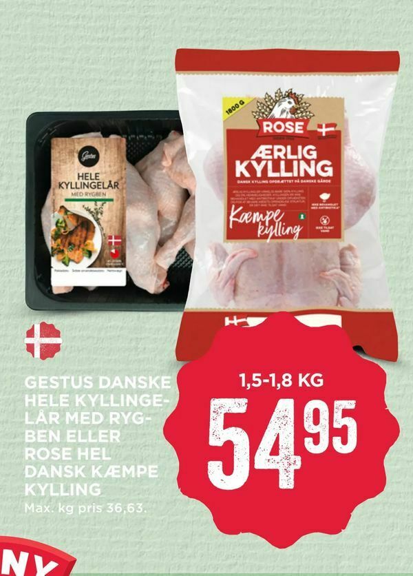 Gestus danske hele kyllingelår med rygben eller rose hel dansk kæmpe