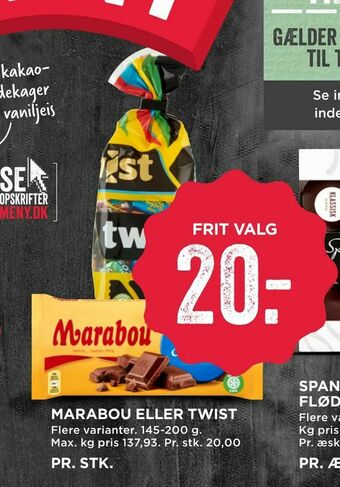 MENY Marabou eller twist tilbud