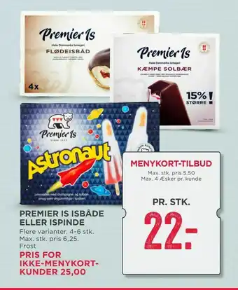 MENY Premier is isbåde eller ispinde tilbud