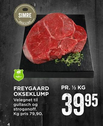 MENY FREYGAARD OKSEKLUMP tilbud