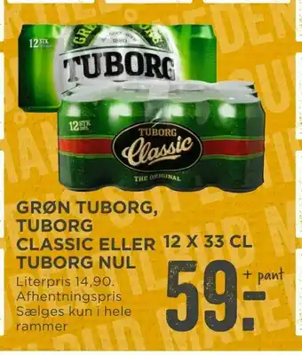 MENY Grøn tuborg, tuborg classic eller tuborg nul tilbud