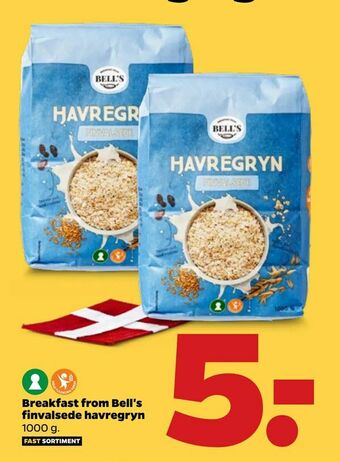 Breakfast from Bell's finvalsede havregryn