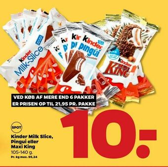 Netto Kinder Milk Slice, Pingui eller Maxi King tilbud