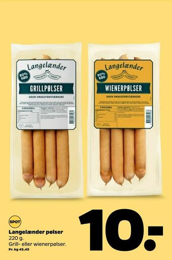 Netto Langelænder pølser tilbud