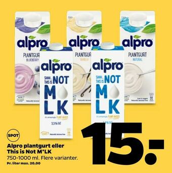 Netto Alpro plantgurt eller This is Not M * LK tilbud