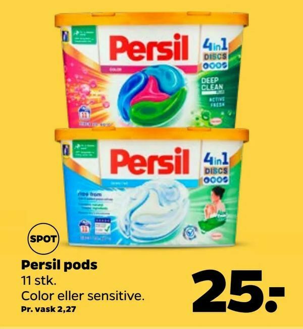 Persil pods tilbud hos Netto
