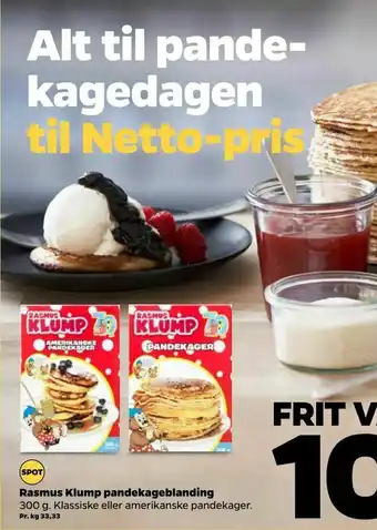 Netto Rasmus Klump pandekageblanding tilbud
