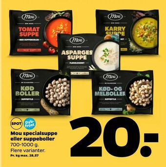 Mou specialsuppe eller suppeboller