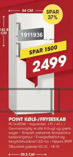 Punkt1 Point Køle-/Fryseskab tilbud