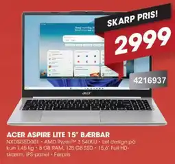 Punkt1 Acer Aspire Lite 15" Bærbar tilbud