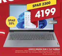 Punkt1 Lenovo Ideapad Slim 3 15,6" Bærbar tilbud