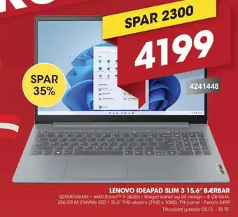 Lenovo Ideapad Slim 3 15,6" Bærbar