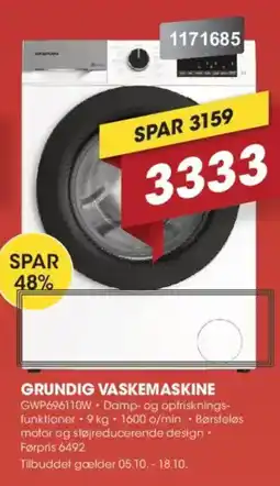 Punkt1 Graphtek Grundig vaskemaskine tilbud