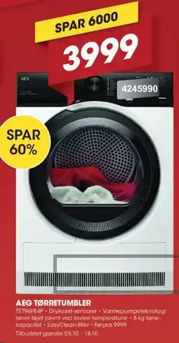 Punkt1 AEG tørretumbler tilbud