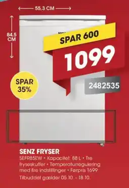 Punkt1 Senz fryser tilbud