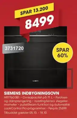 Punkt1 Siemens indbygningsovn tilbud