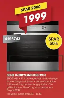 Punkt1 Senz indbygningsovn tilbud