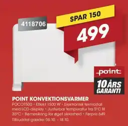 Punkt1 Point konvektionsvarmer tilbud