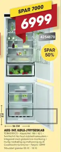 Punkt1 Aeg int. køle-/fryseskab tilbud
