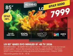 Punkt1 LG 85" QNED EVO MINILED 81 4K TV 2026 tilbud