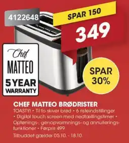 Punkt1 Chef Matteo brødrister tilbud
