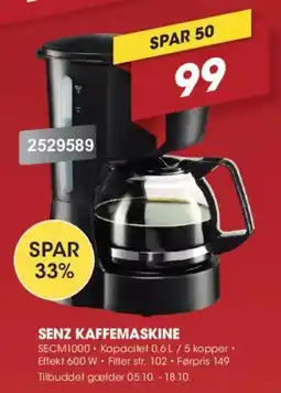 Punkt1 Senz kaffemaskine tilbud