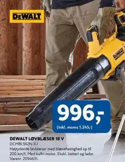 Davidsen DeWalt løvblæser 18 v tilbud