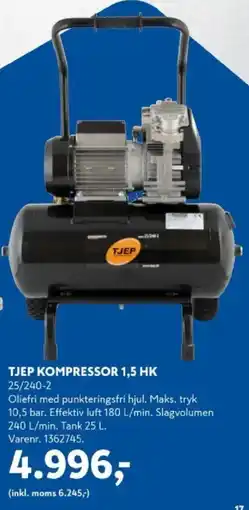Davidsen Tjep kompressor 1,5 hk tilbud