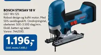 Bosch stiksav 18 v gst 18v-125