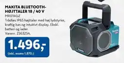 Davidsen Makita bluetooth-højttaler 18 / 40 v mr014gz tilbud