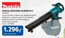 Davidsen Makita løvsuger/-blæser 18 v tilbud