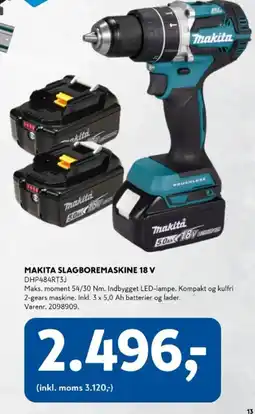 Davidsen Makita slagboremaskine 18 v tilbud