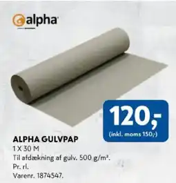 Davidsen Alpha gulvpap tilbud