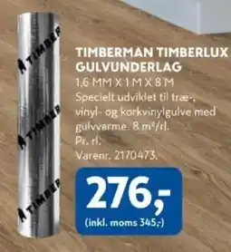 Davidsen Timberman Timberlux gulvunderlag tilbud