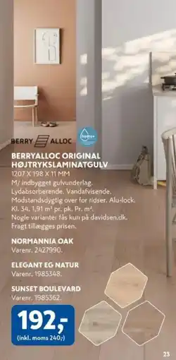 Davidsen BerryAlloc Original Højtrykslaminatgulv tilbud
