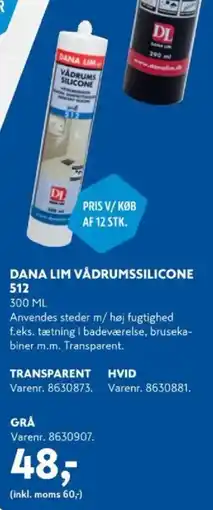 Davidsen Dana Lim Vådrumssilicone 512 tilbud