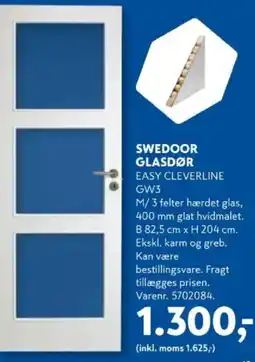 Davidsen Swedoor glasdør easy cleverline gw3 tilbud