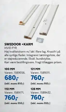 Davidsen Swedoor +karm tilbud