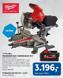 Davidsen Milwaukee kap-/geringssav 18 v tilbud